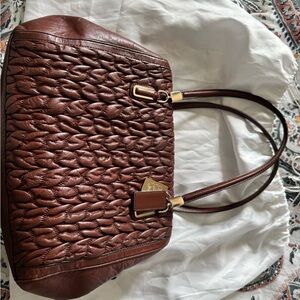 Coach Quilted Brown Leather Satchel